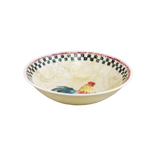 UPware 12 Piece Country Rooster Melamine Dinnerware Sets, Outdoor Dishes Set, Plates and Bowls Sets, Service for 4, Multicolor