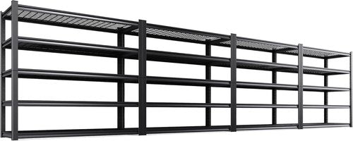 Garage Shelving Set of 4 | Heavy-Duty Metal Storage Shelves - 3500 lbs Capacity, Adjustable 5-Tier Design, 72"x59"x20"