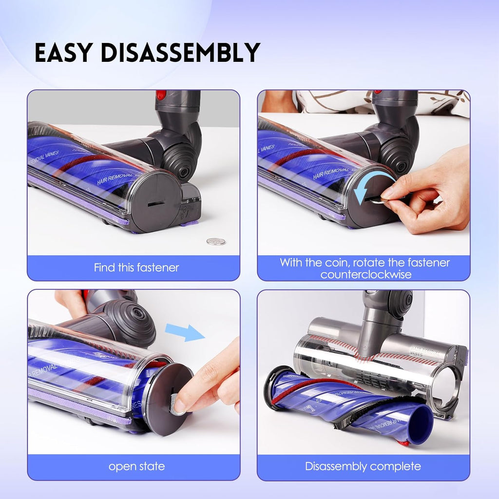 OTTWL Anti-Tangle Vacuum Head - Compatible with Dyson V8, V10, V11, V15 | Ideal for Thin Carpets & Hardwood Floors