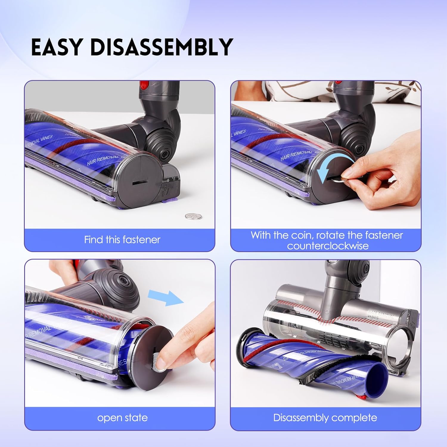 OTTWL Anti-Tangle Vacuum Head - Compatible with Dyson V8, V10, V11, V15 | Ideal for Thin Carpets & Hardwood Floors