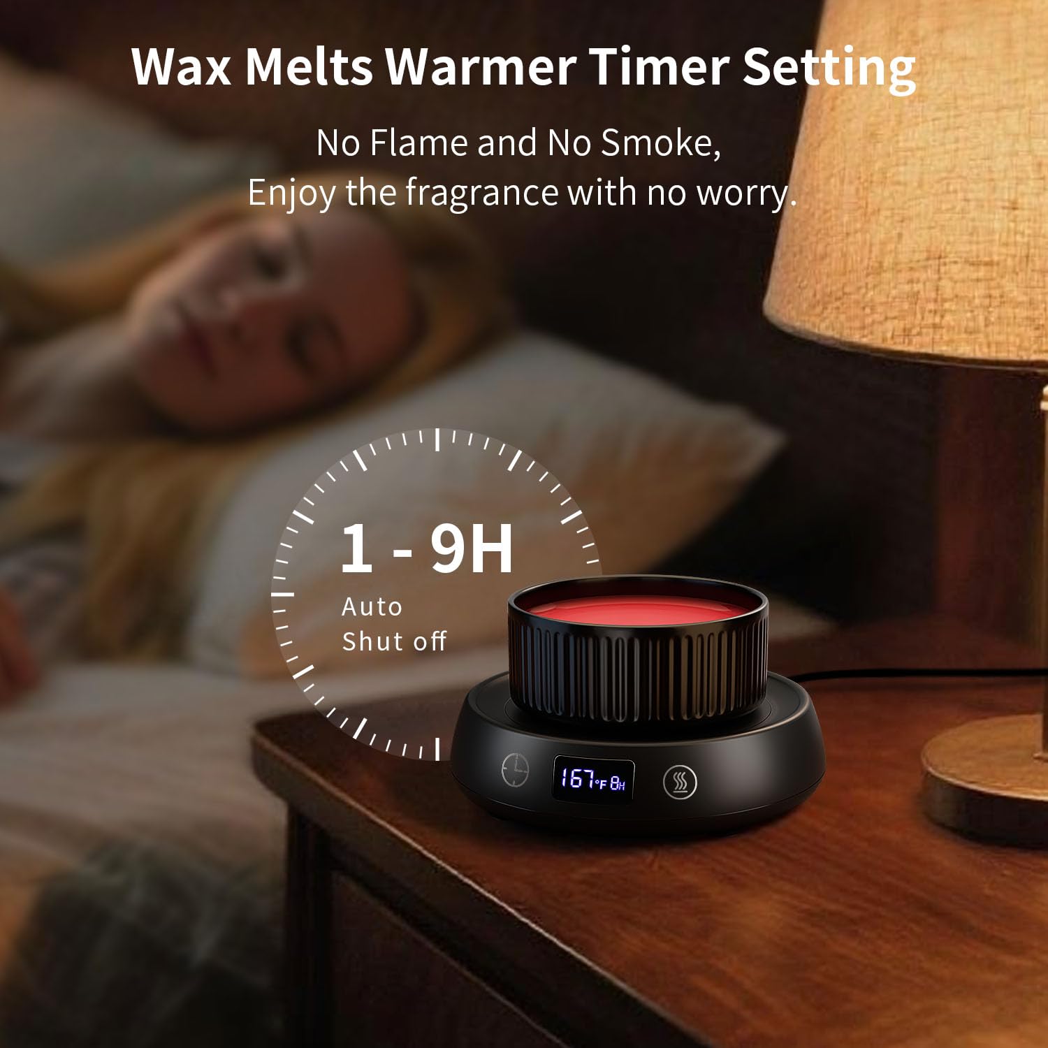 Lyty Wax Melt Warmer 3-in-1 Candle Warmer with Timer, Electric Scented Wax Melter Fragrance Wax Cube Burner for Home Bedroom Office, 8H Auto Shut Off 3 Temperature Setting (Black)