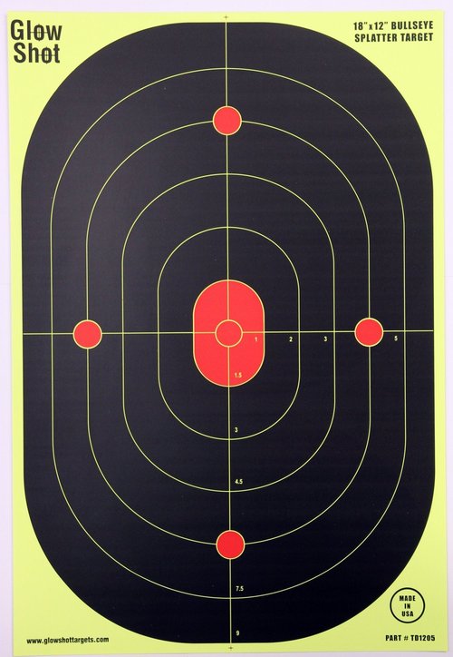 12x18-Inch Bullseye Glowshot Splatter Targets 10 Pack, 25 Pack, 50 Pack, 100 Packs (100 Pack)