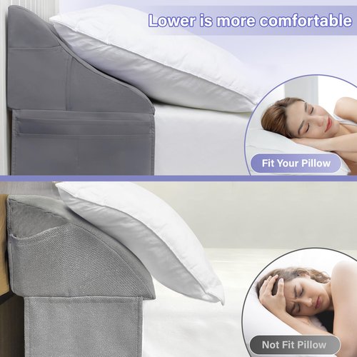 Vekkia Twin Size Bed Wedge Pillow for Headboard/Bed Wedge Gap Filler/Mattress Gap Filler/Wedge Pillow to Close The Gap (0-6") Between Your Headboard and Mattress, (39"x10"x7")