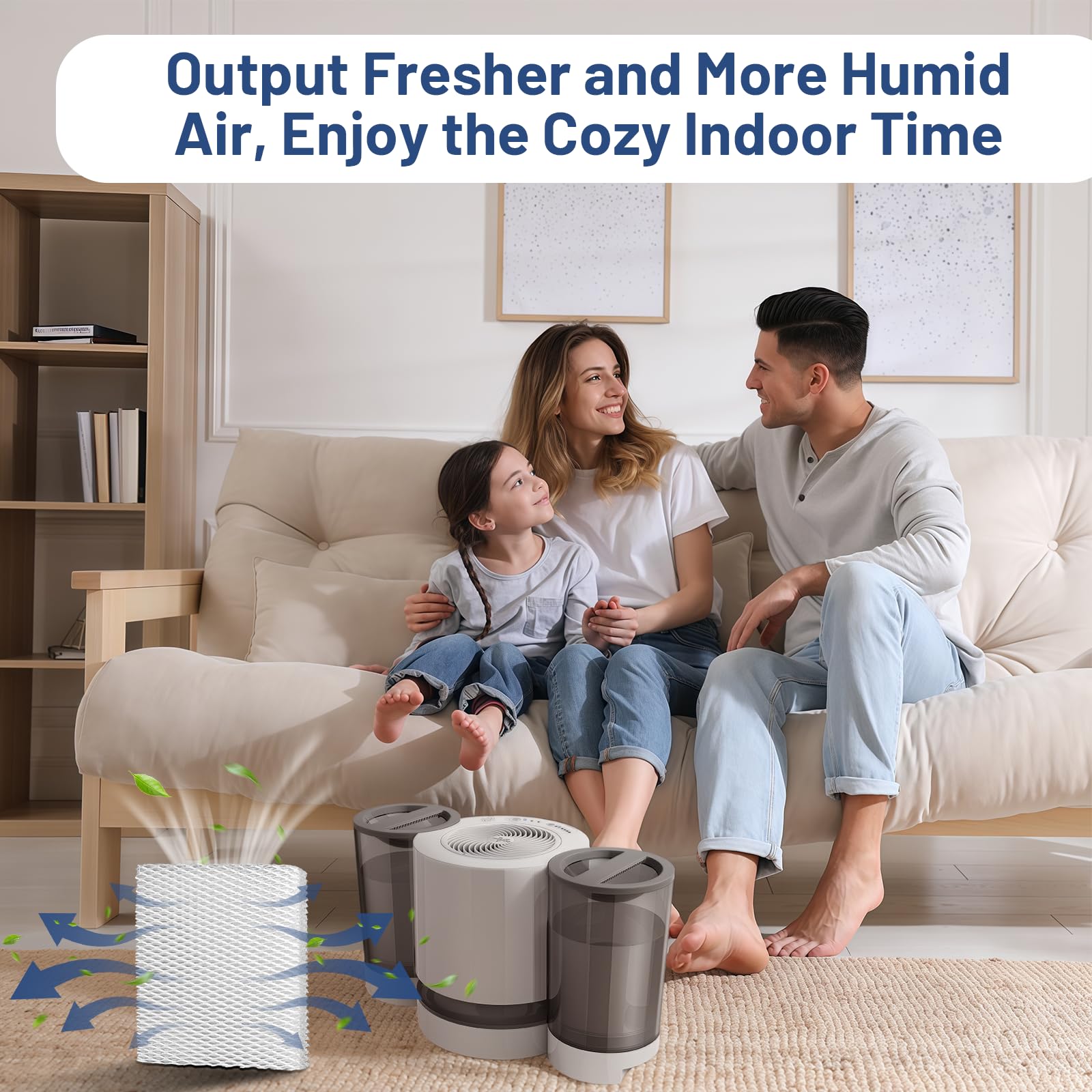 Ulreon 4 Pack MD1-0034 Humidifier Wick Replacement Filter Compatible with Vornado EV100, EV200, EVDC300, EVDC500, Evap2, Evaporative Humidifiers, 1 inch Thick