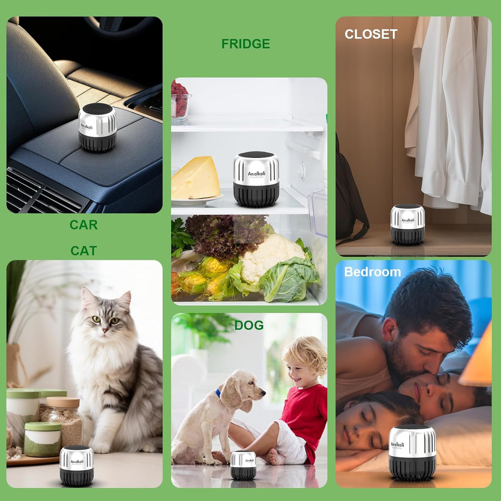 Skiennix Fridge Deodorizer - 4-Pack Odor Eliminators for Refrigerator, Closet & Car | Lasts 10 Years