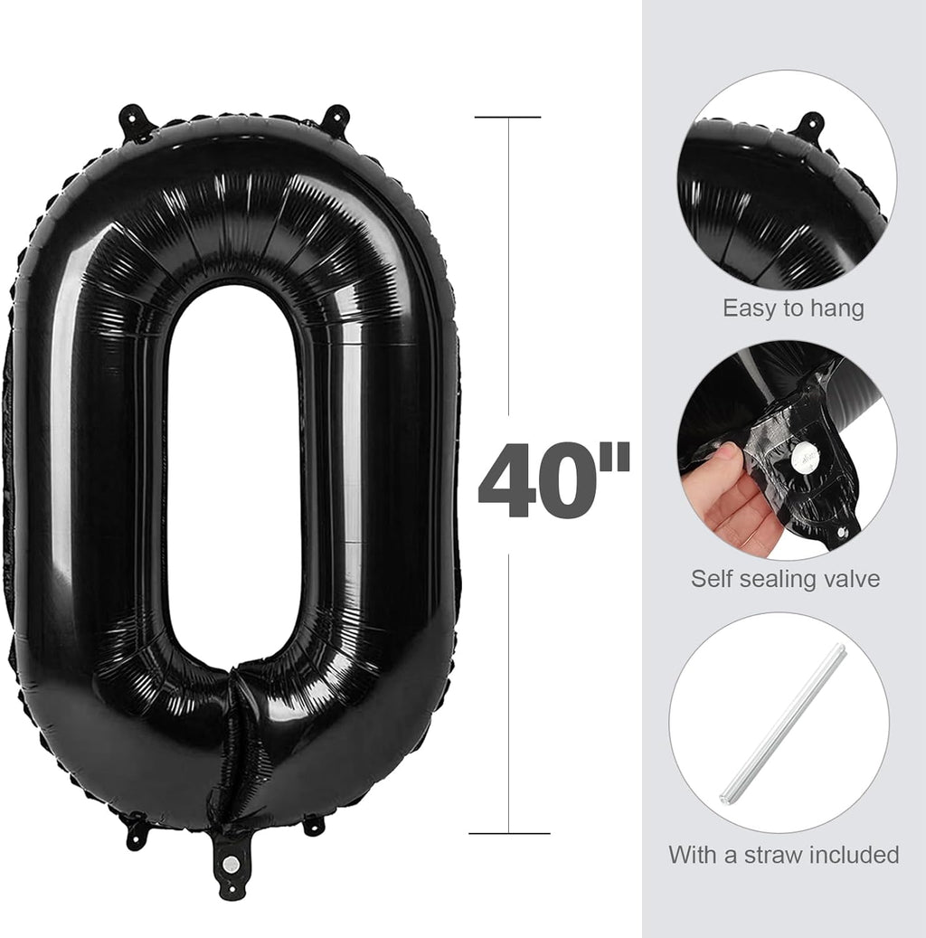 Number 16 Balloon by [Brand Name] - 40 Inch Black Number Balloon for Birthdays & Anniversaries