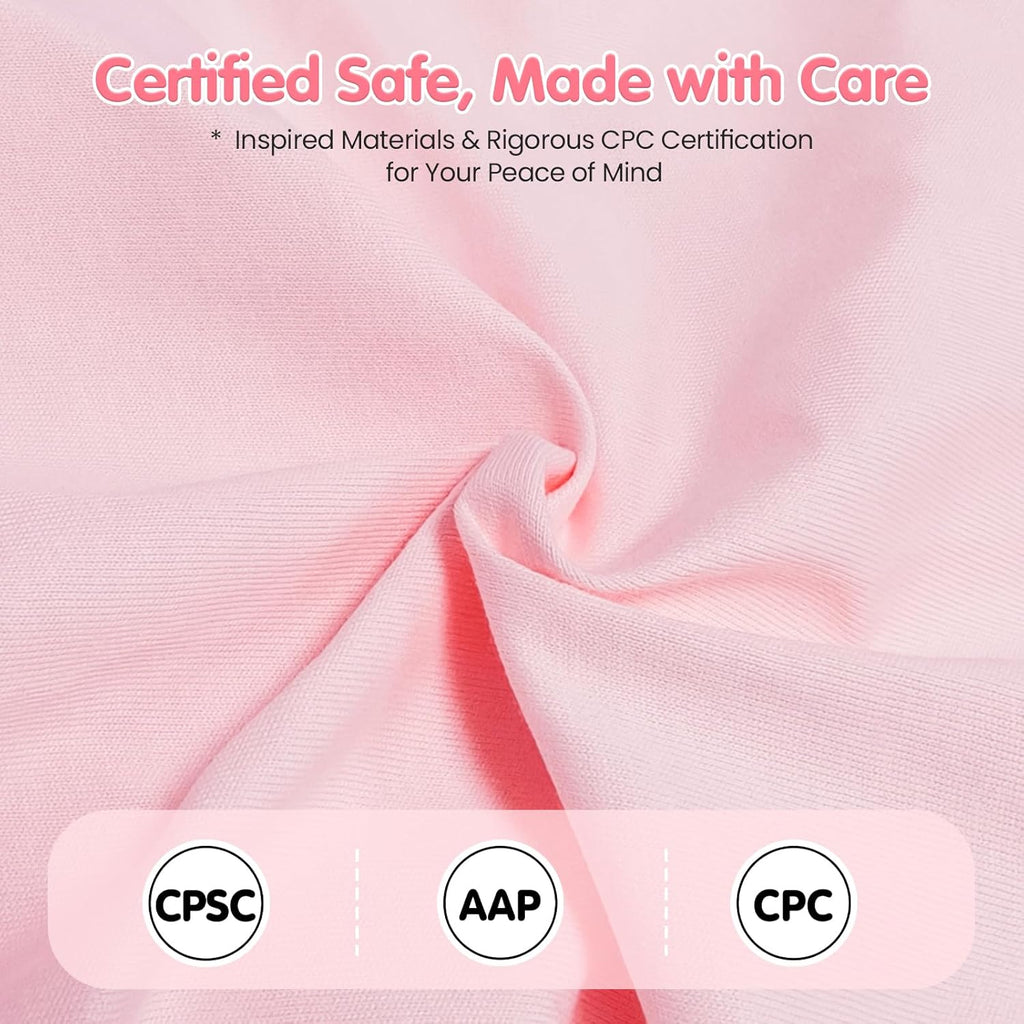 Skiennix Infant Support Cushion - Portable Baby Lounger & Tummy Time Mat, Soft Cotton, Waterproof, Pink