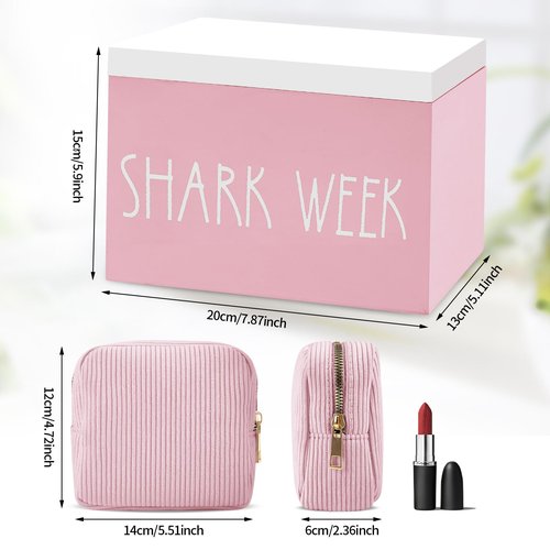 BORAENDEY Tampon Holder and Feminine Products Organizer for Bathroom, Shark Week Storage, Dispenser, Farmhouse Container, Accessories Box for Girl Stuff