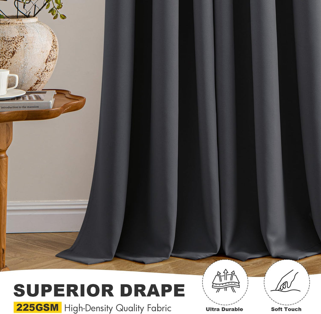 MIULEE Dark Grey Blackout Curtains - Thermal Insulated Room Darkening Drapes | 40 x 54 Inches, 2 Panels