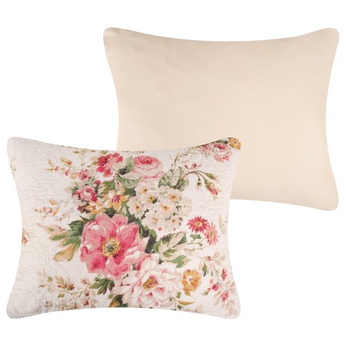Greenland Home Grace Traditional Floral Cotton Quilted Pillow Sham, Standard 20x26-inch, Buttercup