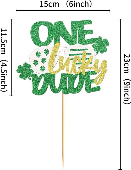 Ercadio St. Patrick's Day Cupcake Toppers - Green Glitter Shamrock Picks for Festive Celebrations