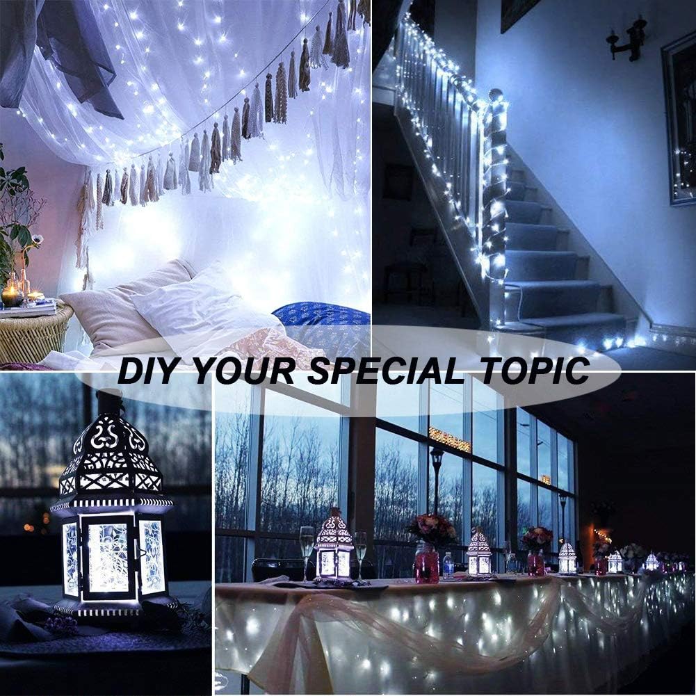 Skiennix 24 Pack Fairy Lights - Battery Operated 7ft Mini Twinkle String Lights | Waterproof Silver Wire for Weddings & Christmas Decor