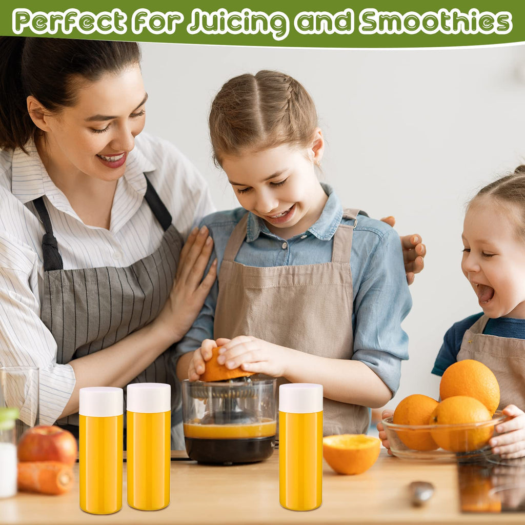 Yinder 50 Pack Plastic Juice Bottles Sensory Empty with Lids 10 oz Bulk Reusable Clear Bottles with Caps Smoothie Ideal for Sensory Crafts(White)