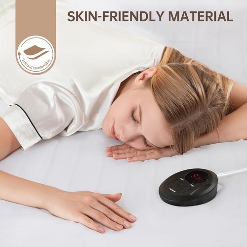 Bwarm Electric Heated Mattress Pad Cal King Size 72" x 84", Bed Warmer, 9 Heat Settings, 1-12 Hours Auto Off, Deep Pocket, Fast Heating, Machine Washable, Soft and Cozy