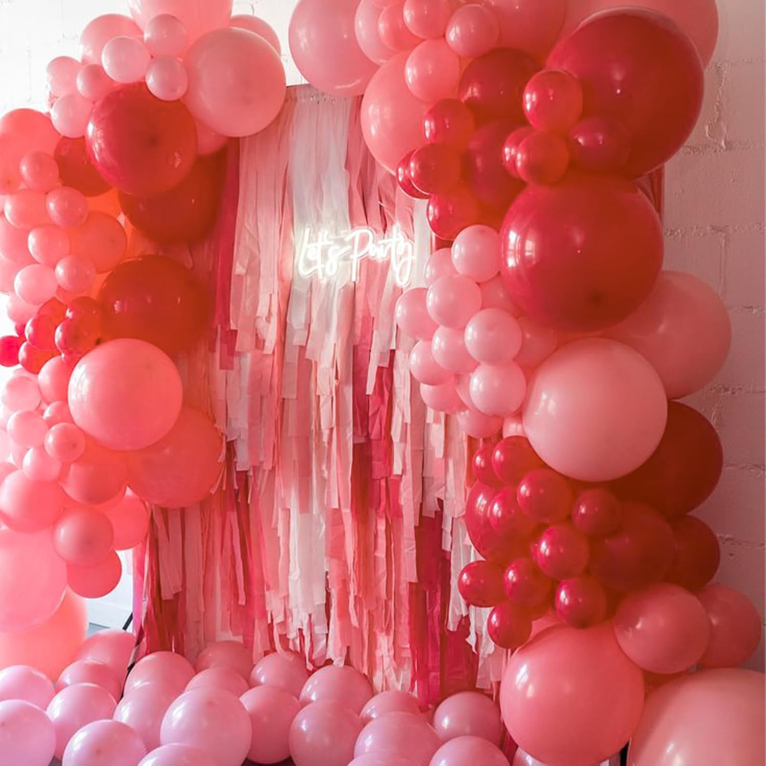 PartyWoo Coral Balloons - 50pcs 12 Inch Pastel Red & Pink Latex Helium Balloons for Celebrations