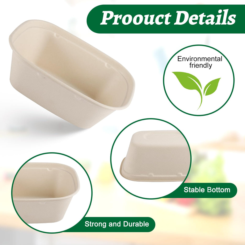 Enjamyo 50 Pack 50 OZ Large Paper Bowls with Lids,Heavy Duty Disposable Bowls Bulk,Compostable Paper Take Out Food Containers for Hot/Cold Use,Leakproof,Microwave Safe