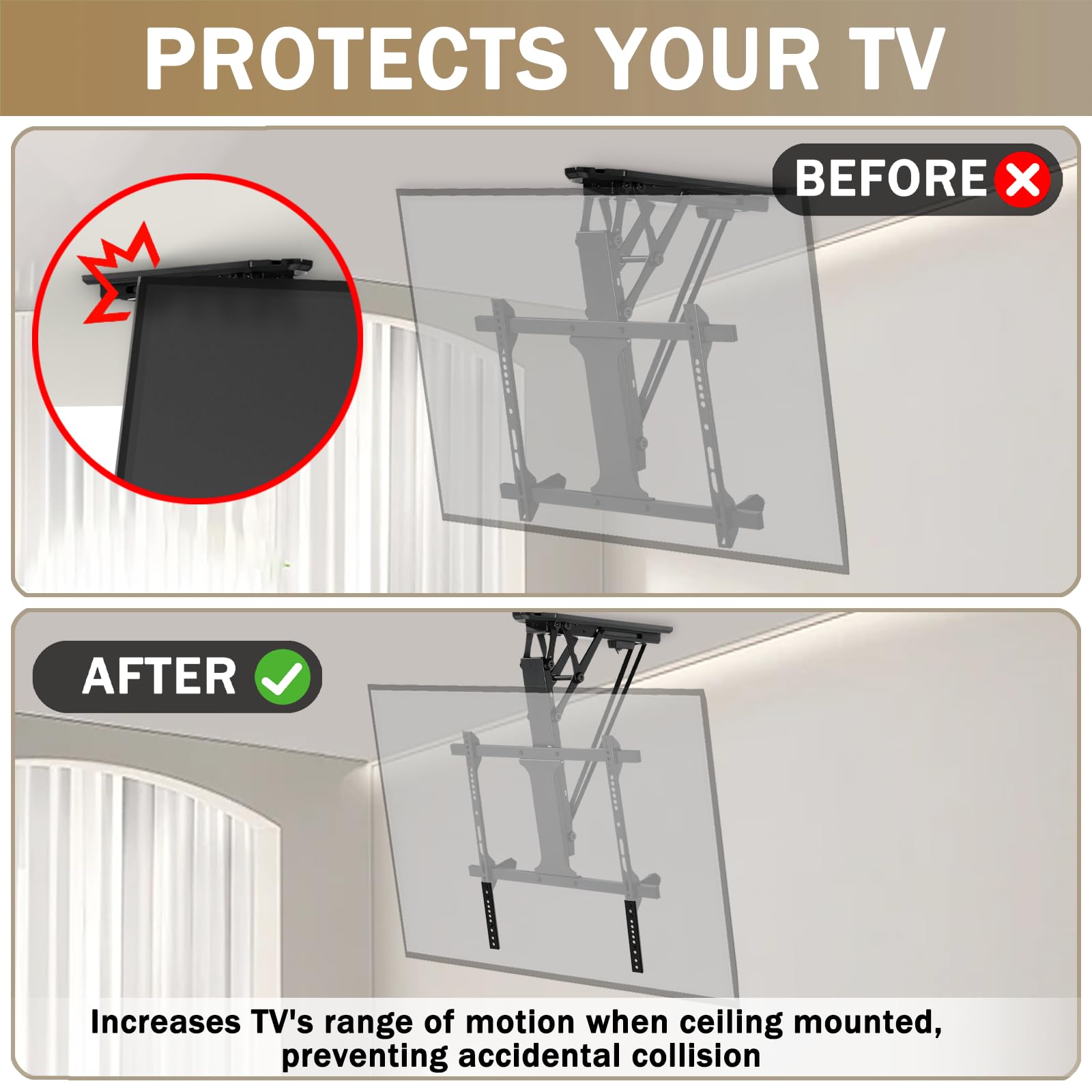 Vertical VESA Extender Plate Bracket Kit, TV Mount Extension Bracket Designed for Low VESA Pattern TV’s, Suitable for Use with Most VESA mounts and TV Ceiling Mount - 2 Brackets