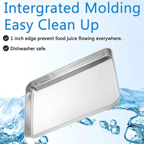 Bastwe Cookie Sheet Set - Commercial Grade Stainless Steel Baking Pans | Non-Toxic, Rust-Free, Easy Clean