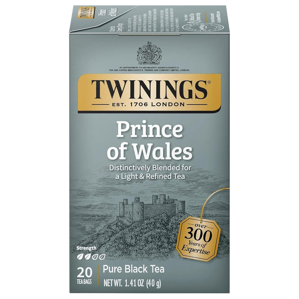 Twinings Prince of Wales Black Tea - Velvety Smooth & Mild Flavor - 20 Individually Wrapped Teabags