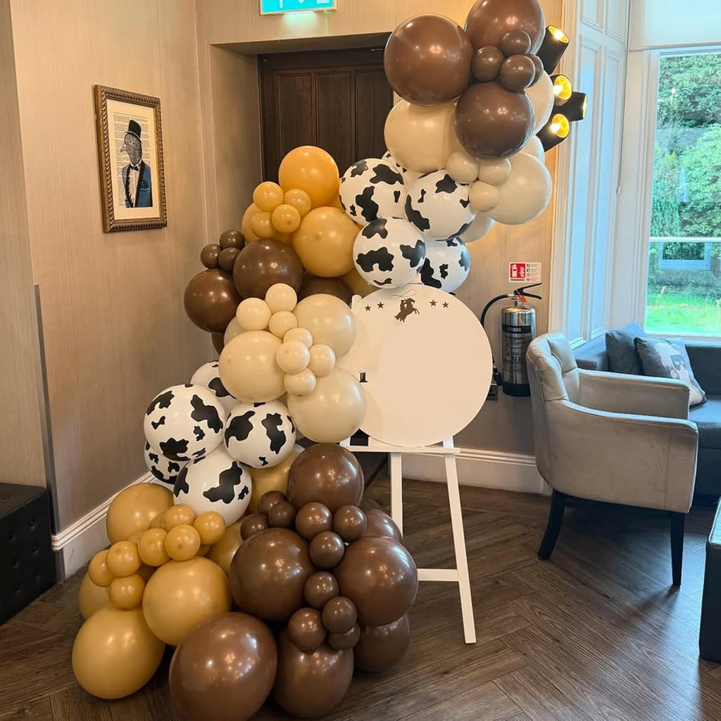 Skiennix Cow Print Balloons - 67pcs 12 Inch Party Decorations for Western-Themed Celebrations