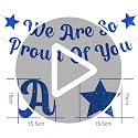 Blue Glittery 'We Are So Proud of You' Graduation Banner - Pre-Strung Decoration