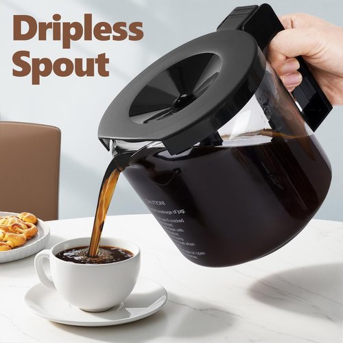 1.25L Coffee Pot Replacement for Technivorm 89830 Coffee Maker, Glass Carafe for Moccamaster KBG, KBGV & CDG KBG Brewers, Glass Coffee Pot, BPA Free, Dishwasher Safe