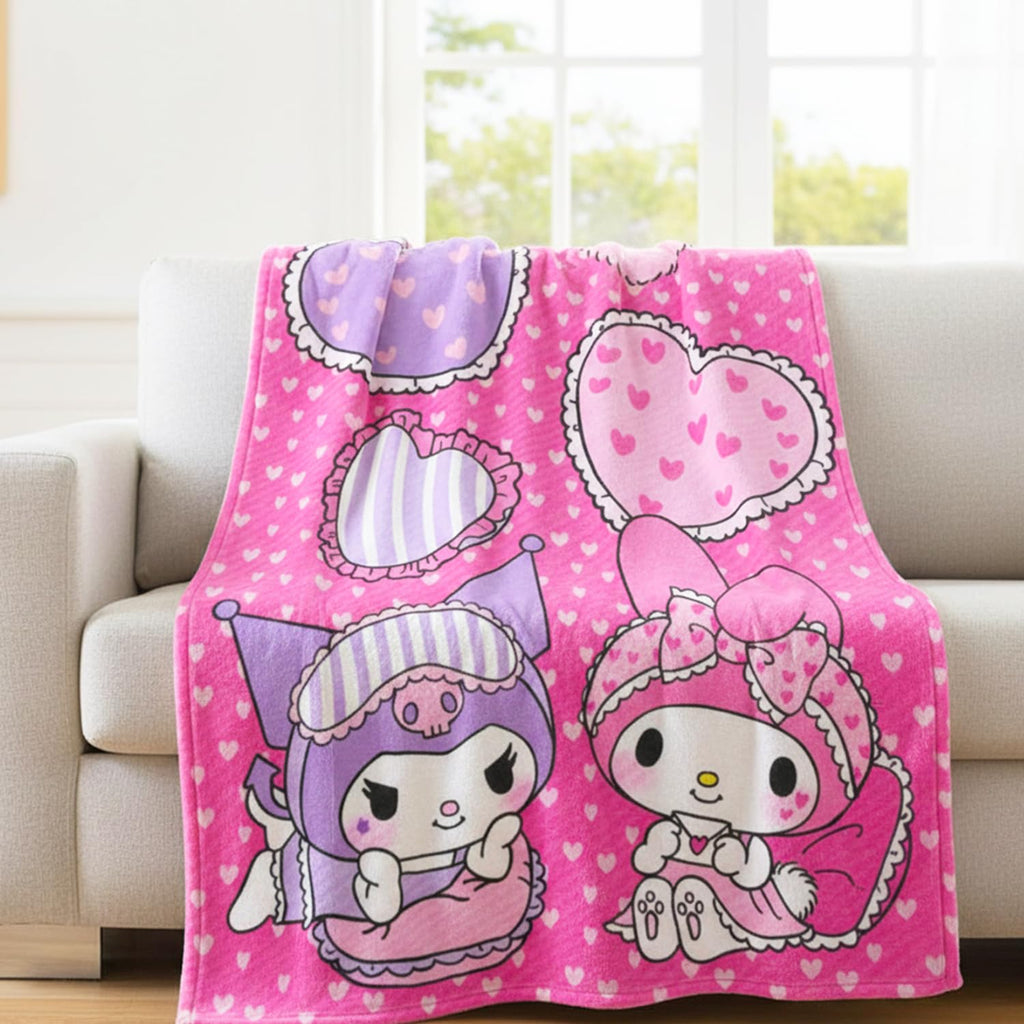 Hello Kitty and Friends Neck Pillow and Blanket Set - Bundle with Hello Kitty Travel Neck Pillow, My Melody Fleece Blanket, Tattoos, Sticker Activity Book, More | Hello Kitty Travel Accessories