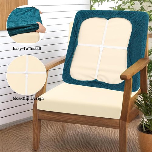 Hebe Stretch Patio Cushion Covers Set - 8 Waterproof & Washable Slipcovers for Outdoor Furniture