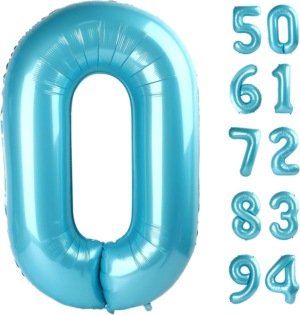 Pearlescent Blue Number Balloon - 40 Inch 0 Balloon | Perfect for Birthday Decorations & Party Supplies