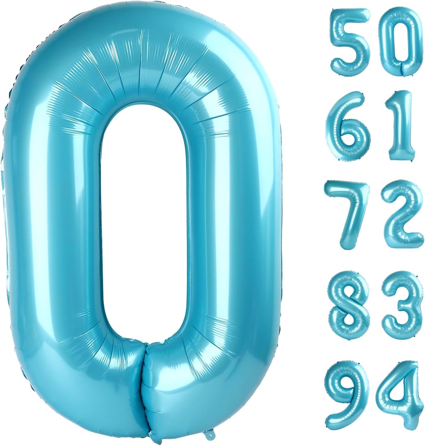 Pearlescent Blue Number Balloon - 40 Inch 0 Balloon for Birthday Decorations | Party Supplies for All Ages