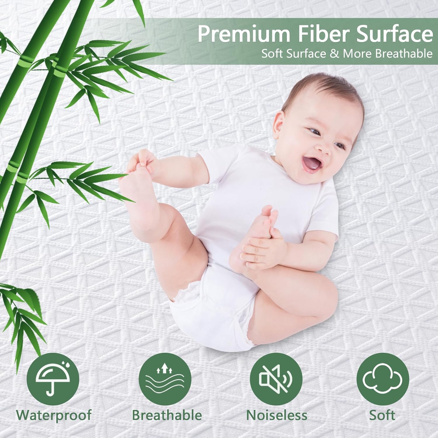 Skiennix Premium Waterproof Mattress Protector - Breathable Cooling Bed Cover, Full Size, 8''-21'' Deep Pocket, White