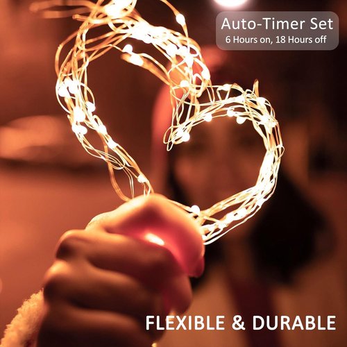 Beieverluck 33FT 100 LED Fairy Lights - Battery Operated with Remote & Timer | Waterproof Indoor/Outdoor Decor