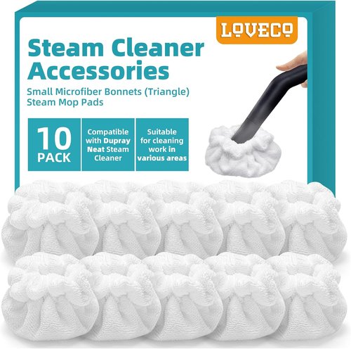 LOVECO Microfiber Bonnets - Reusable Washable Accessories for Dupray & McCulloch Steam Cleaners | Triangle Design