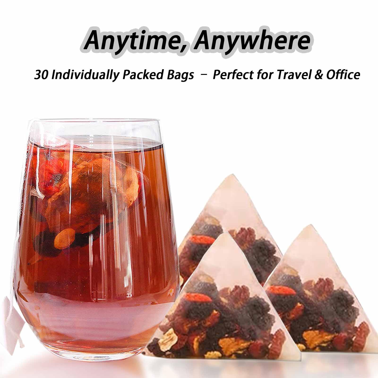 Ginseng Eight Treasure Tea Bags, Sweet Herbal Blend with Ginseng, Goji Berry, Red Dates & Barley, Natural Kidney Cleanse Detox Tea, Precious Ingredients Formula, 20 Teabags (1)