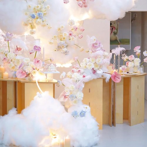 BUTUZE Polyester Fiber | Artificial Cloud Decor for Room Ceiling - 400g/14oz Fake Snow Decoration