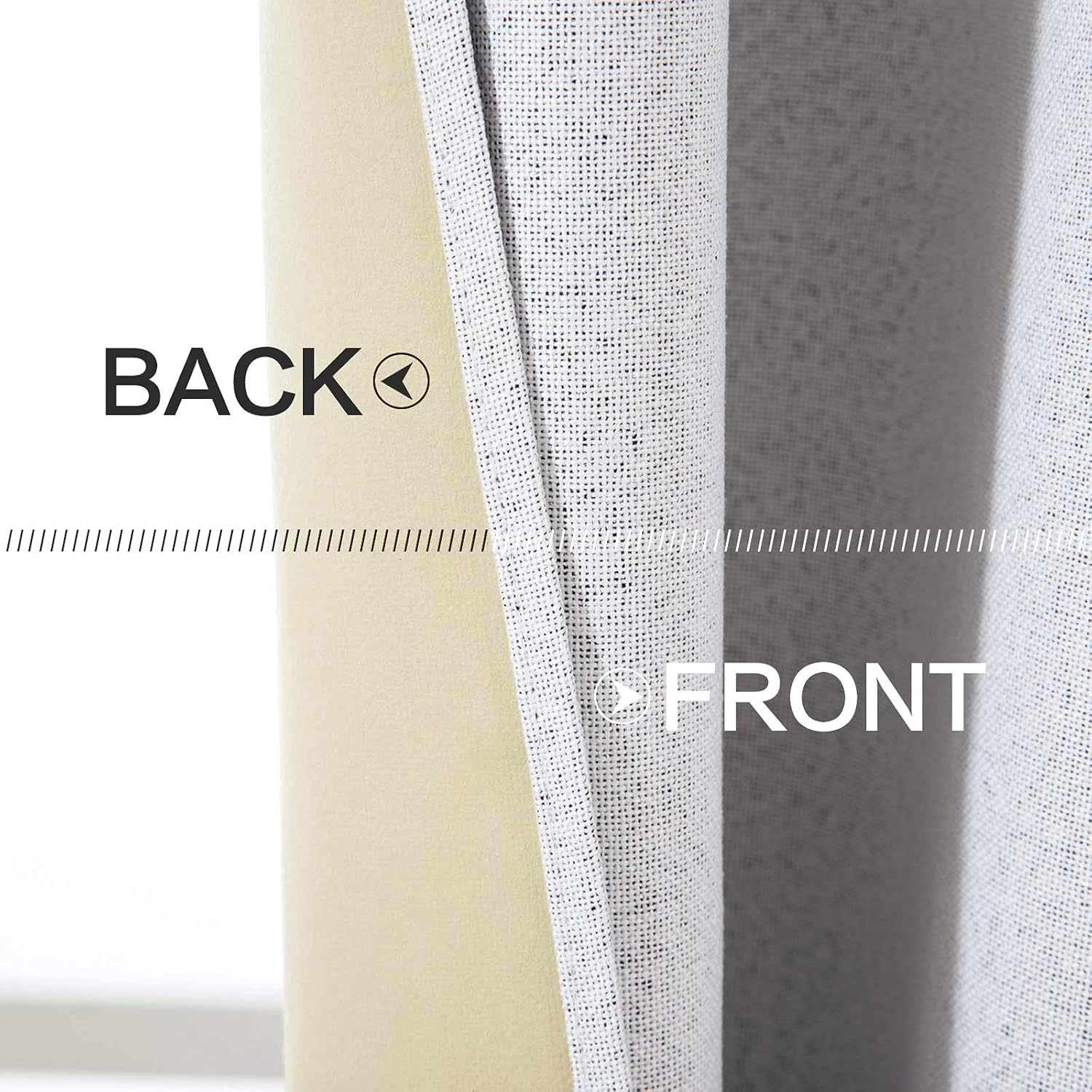 MIULEE 90-Inch Linen Texture Blackout Curtains - Thermal Insulated Grayish White Grommet Panels (Set of 2)