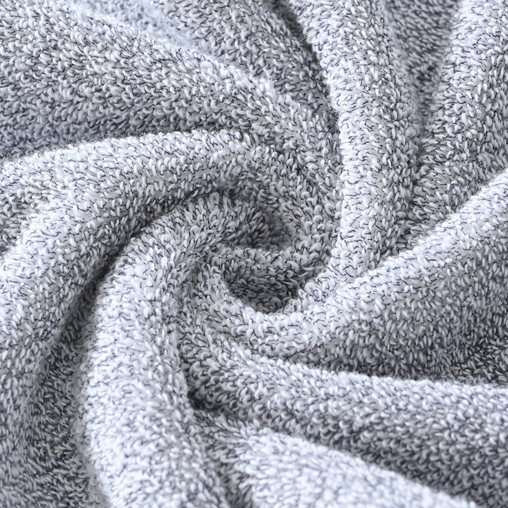 YiLUOMO Grey Hand Towels Tiny Furball Decorative Design Super Soft 100% Terry Cotton Highly Absorbent Bathroom Hand Towel for Home, Hotel, Spa, Pool, Gym 13 x 29 Inch, 2 Pack