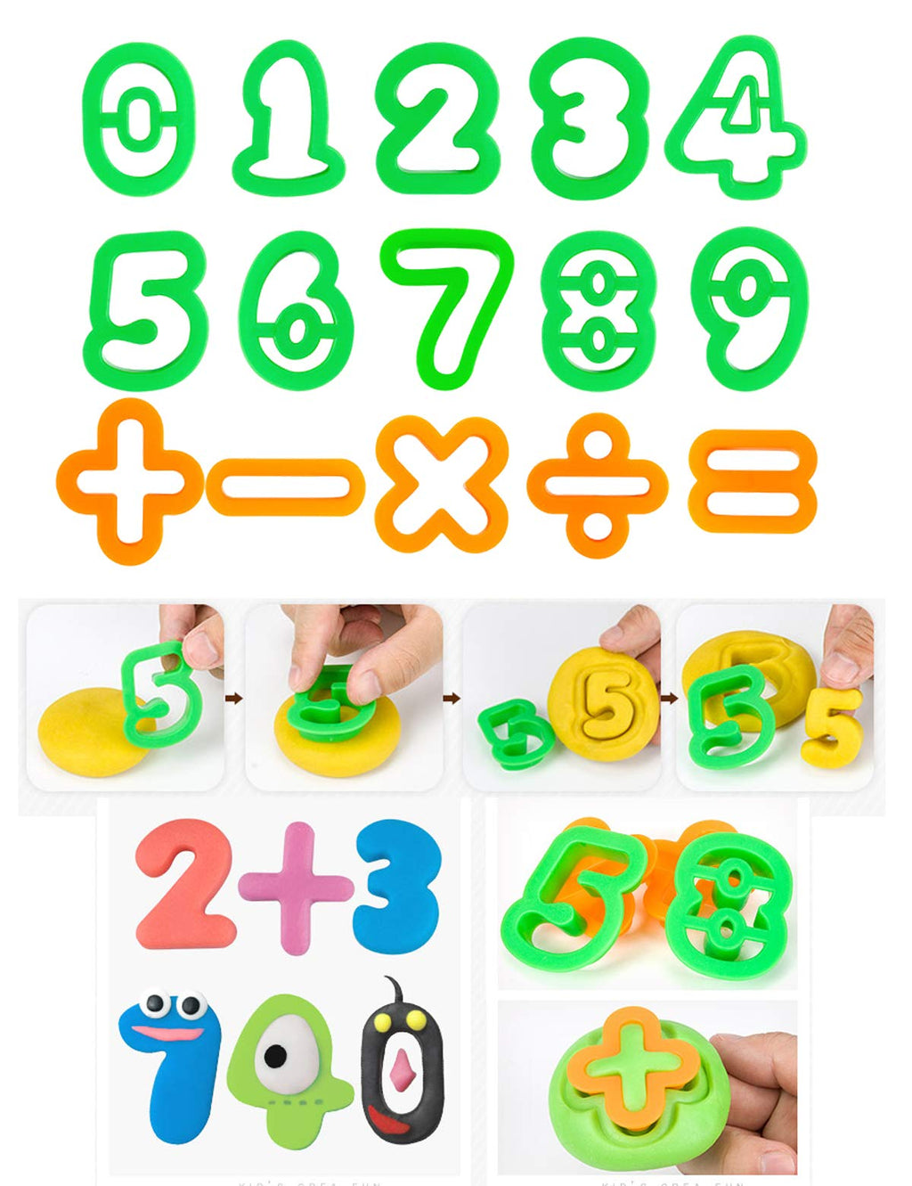 Pecopcock Kids Letter Molds Numeral Molds Tools Set for Preschool cognition Creative Cutting (41 Pieces)
