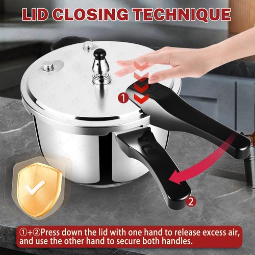 Small Pressure Cooker Stainless Steel, Deeluban 3.17 Quart Thickened Pressure Cooker with Safety Valves Safeguard Devices, Even Heat Distribution, Compatible with Gas & Induction Cooker 1-2 people Use