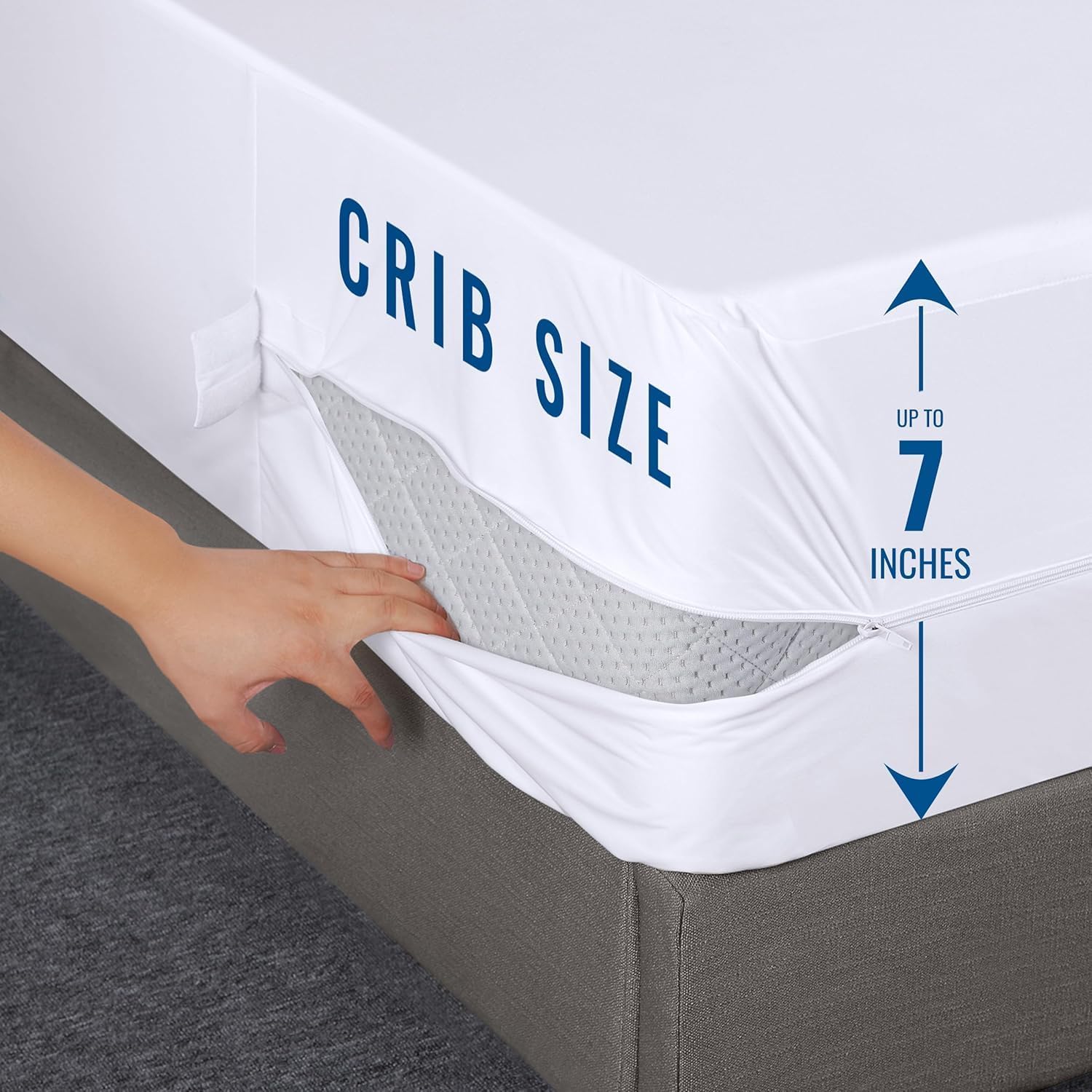Utopia Bedding Crib Mattress Protector - 100% Waterproof & Bed Bug Proof Encasement | Absorbent 6-Sided Cover