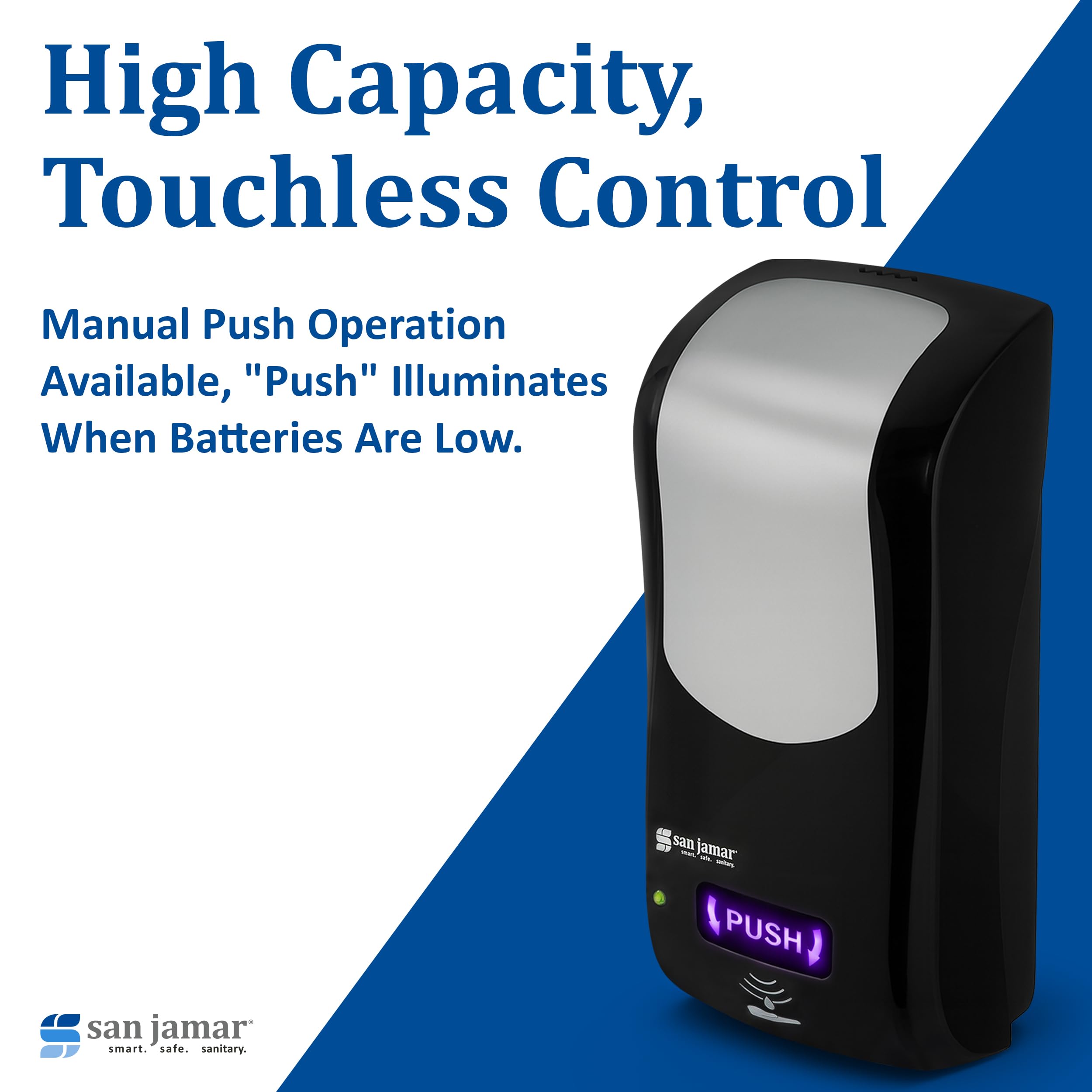 San Jamar Rely SH970BKSS Hybrid Foam Soap Dispenser, Black/Stainless Look