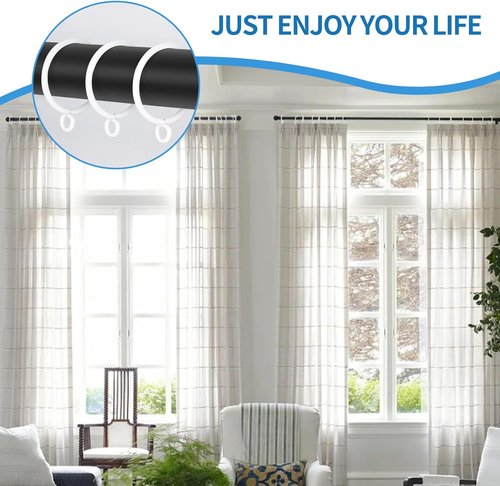 44 Pack Metal Curtain Rings by [Brand Name] - Eyelet Drapery Rings for Pinch Pleat Curtains | 1.5 Inch ID, Fits Up to 1.2 Inch Rod (White)