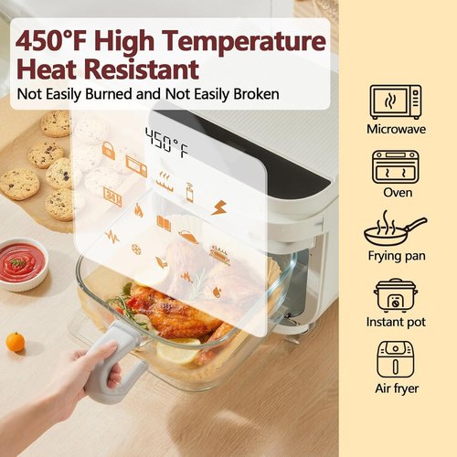 10 Inch Air Fryer Liners by [Brand Name] - 250PCS Heat Resistant Non-Stick Parchment Paper | Unbleached for Baking & Roasting