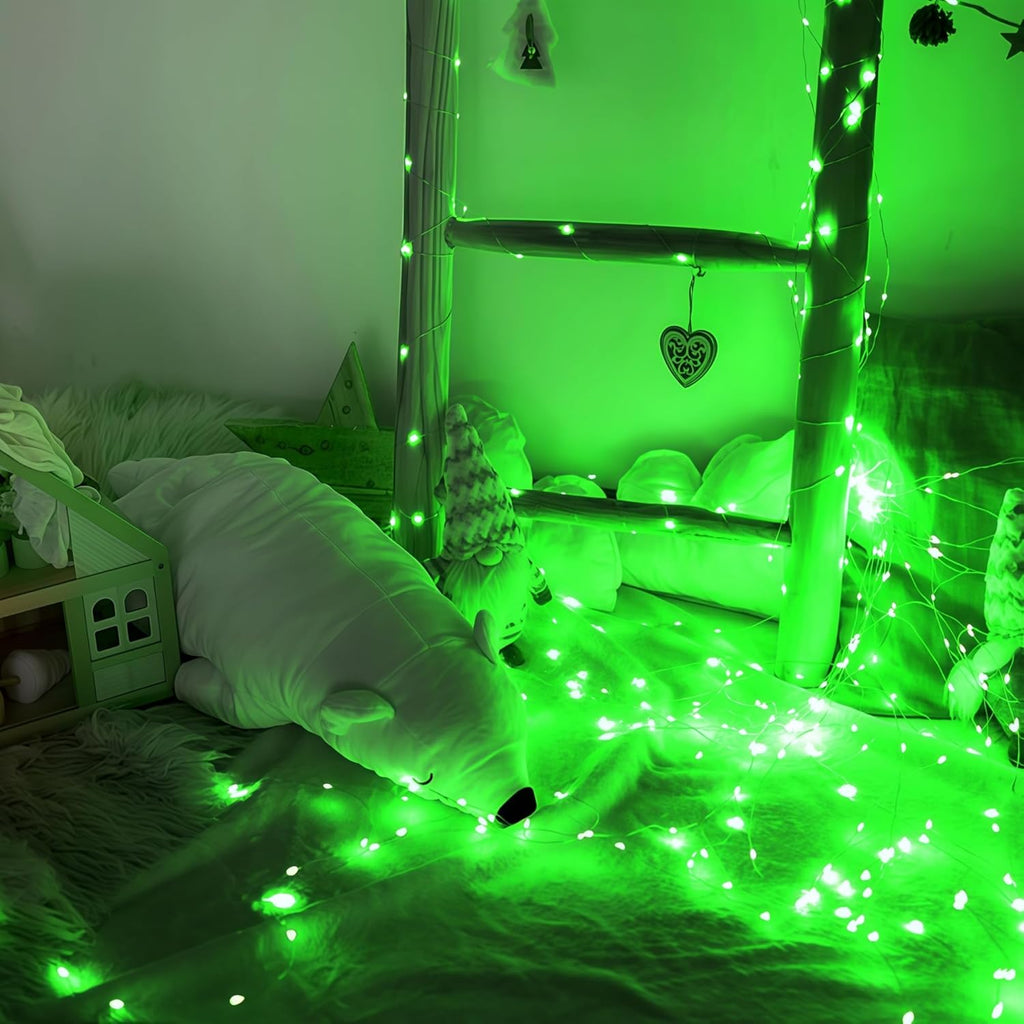 WATERGLIDE 12 Pack St. Patrick's Day Fairy Lights - 7 ft Battery Operated LED Mini String Lights | Waterproof Silver Wire for DIY Decor