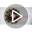 Red 24 Inch Christmas Wreath with Lights for Front Door
