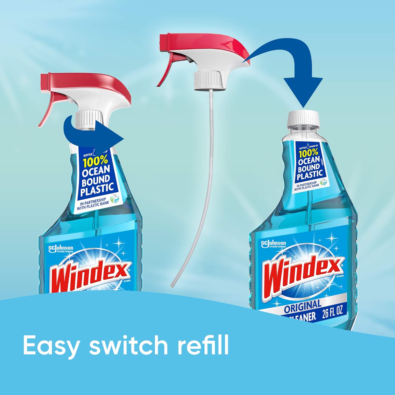 Windex Refill Bundle - 32oz Original Blue Glass Cleaner & 32oz Citrus Multisurface Disinfectant