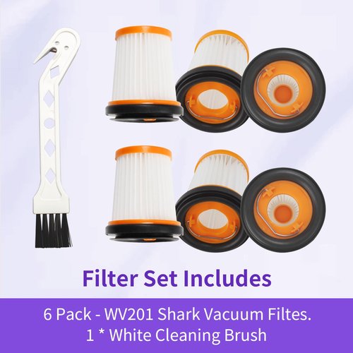 6-Pack WV201 for Shark Wandvac Filter Replacement Shark Handheld Vacuum Filter ION W1 S87, WV200, WV201, WV205, WV201BK,WV220, Compare to Part: XHFWV200
