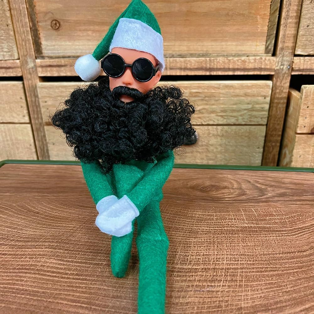Skiennix Christmas Elf Doll Plush Toy - Funny Handmade Elf with Sunglasses for Holiday Gifts | Green