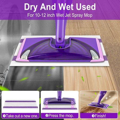 50 Count Disposable Wet Jet Pads for Wet Jet Spray Mop, Wet Jet Pads Refills for Multi Surface, Disposable Wet Jet Hardwood Floor for Wet Pads, Thickness & Absorbent