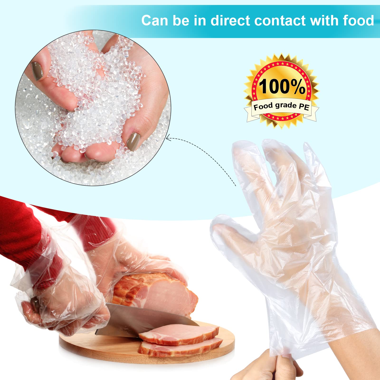 AiDiAiLa 800PCS Disposable Plastic Gloves For Isolating Bacterial Stains That Can Come Into Direct Contact With Food…